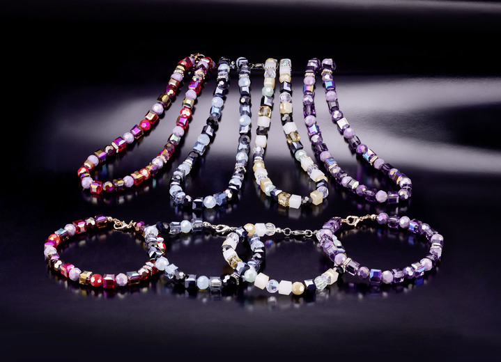 - Schmuck-Set mit Kristallsteinen, 2-teilig, in Farbe CHAMPAGNER-WEISS-GRAU Ansicht 2