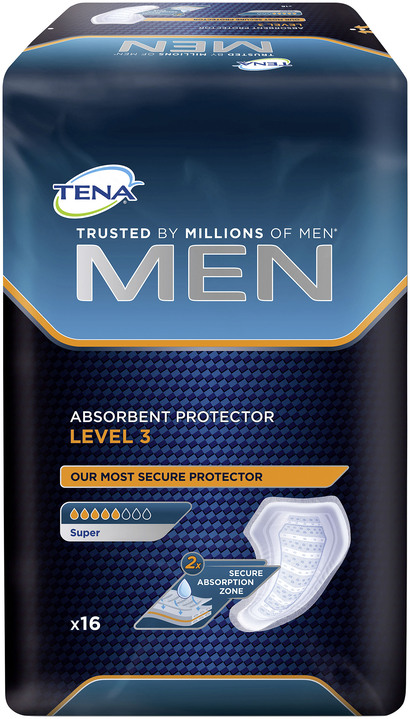 Inkontinenz - Tena Men Einlagen bieten Schutz, Komfort und Diskretion, in Farbe WEIß, in Ausführung Größe 3: Bei starker bis ultrastarker Inkontinenz Ansicht 1