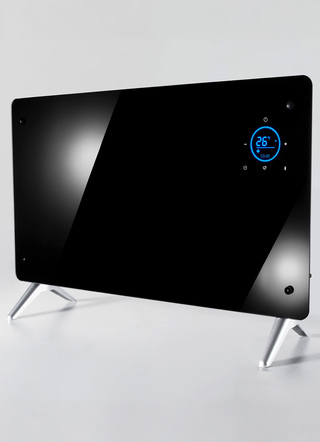 Raumklima - Ultraflaches Glas-Heizpanel mit LED-Display, in Farbe SCHWARZ