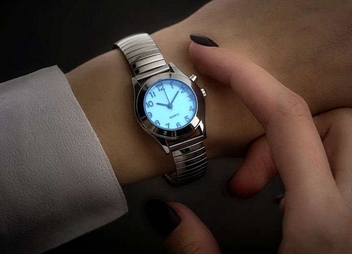 Praktische Hilfsmittel - Armbanduhr mit Stretcharmband, in Farbe , in Ausführung Damen-Armbanduhr Ansicht 2