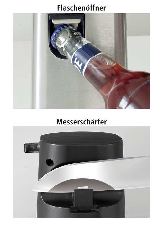 Elektrogeräte - Multiöffner mit Messerschärfer Ansicht 2 Elektrogeräte - Multiöffner mit Messerschärfer, in Farbe EDELSTAHL Ansicht 2