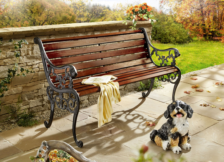 Garten - 2-Sitzer-Gartenbank Straßburg, in Farbe SCHWARZ-BRAUN Ansicht 1