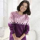 Langarm - Pullover mit flauschigem Garn – Farbe BEERE-ROSENHOLZ-ECRU Langarm - Pullover mit flauschigem Garn, in Größe 036 bis 052, in Farbe BEERE-ROSENHOLZ-ECRU