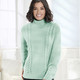 Basics - Pullover in Reiskornstrick, in Größe L(44/46) bis XS(32/34), in Farbe MINT