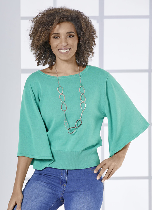 Basics - Pima-Pullover mit weichem Griff, in Größe 036 bis 052, in Farbe JADEGRÜN Ansicht 1