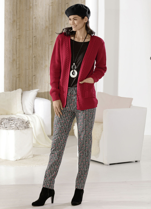 - Strickjacke in Perlfang, in Größe 038 bis 054, in Farbe ROT Ansicht 2