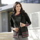- Strick-Twinset mit feinen Dessins – Farbe SCHWARZ-ROT-GRAU MELIERT – Ansicht 1 - Strick-Twinset mit feinen Dessins, in Größe 038 bis 054, in Farbe SCHWARZ-ROT-GRAU MELIERT – Farbe SCHWARZ-ROT-GRAU MELIERT – Ansicht 1