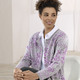 Strickjacken - Strickjacke mit dekorativen Knöpfen – Farbe GRAU-BEERE-ROSA Strickjacken - Strickjacke mit dekorativen Knöpfen, in Größe 038 bis 054, in Farbe GRAU-BEERE-ROSA