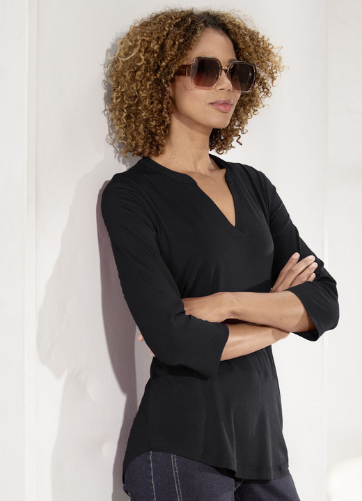 SALE % - Shirt-Tunika mit Stehkragen, in Größe 036 bis 054, in Farbe MARINE Ansicht 3