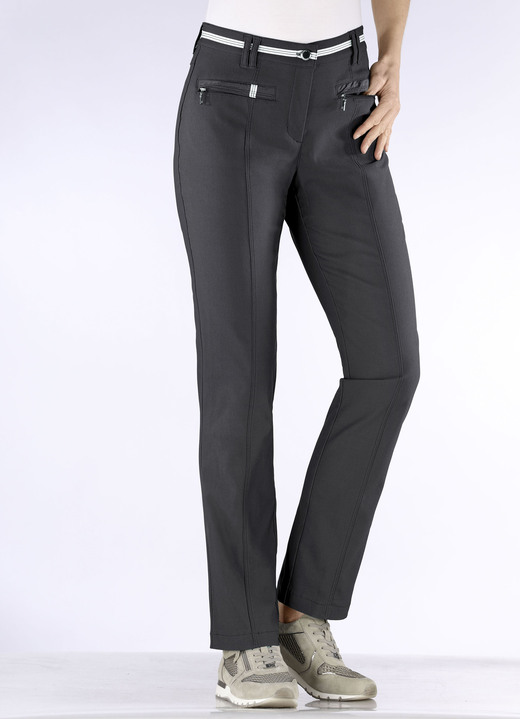 Hosen - Hose mit sportivem Chic, in Größe 018 bis 052, in Farbe SCHWARZ Ansicht 16