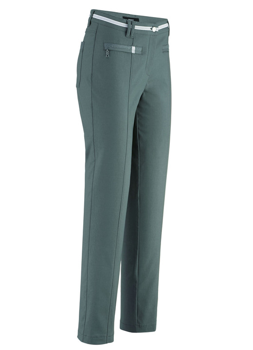 Hosen mit Knopf- und Reißverschluss - Hose mit sportivem Chic, in Größe 018 bis 052, in Farbe SALBEI Ansicht 1