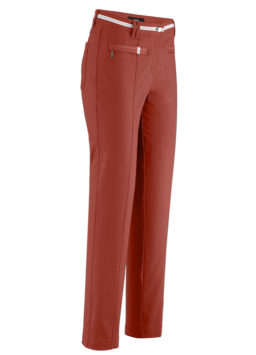 Hosen mit Knopf- und Reißverschluss - Hose mit sportivem Chic Hosen mit Knopf- und Reißverschluss - Hose mit sportivem Chic, in Größe 018 bis 052, in Farbe TERRA