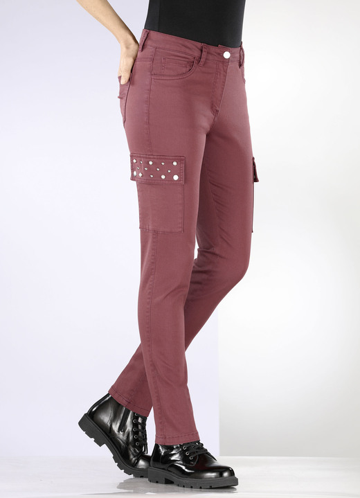 Hosen - Cargohose in 5-Pocket-Form Ansicht 3 Hosen - Cargohose in 5-Pocket-Form, in Größe 017 bis 050, in Farbe ROSTROT Ansicht 3
