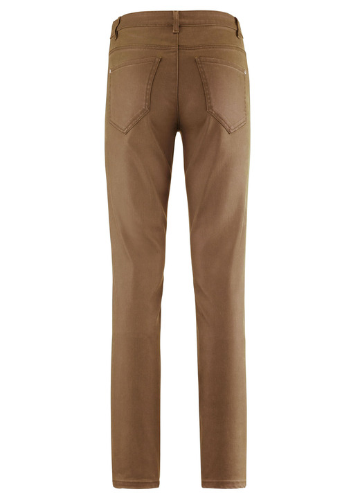 Hosen mit Knopf- und Reißverschluss - Hose in angesagter Leder-Optik, in Größe 017 bis 052, in Farbe COGNAC Ansicht 2