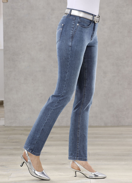 Jeans - Bauchweg-Jeans in 5-Pocket-Form Jeans - Bauchweg-Jeans in 5-Pocket-Form, in Größe 018 bis 052, in Farbe JEANSBLAU