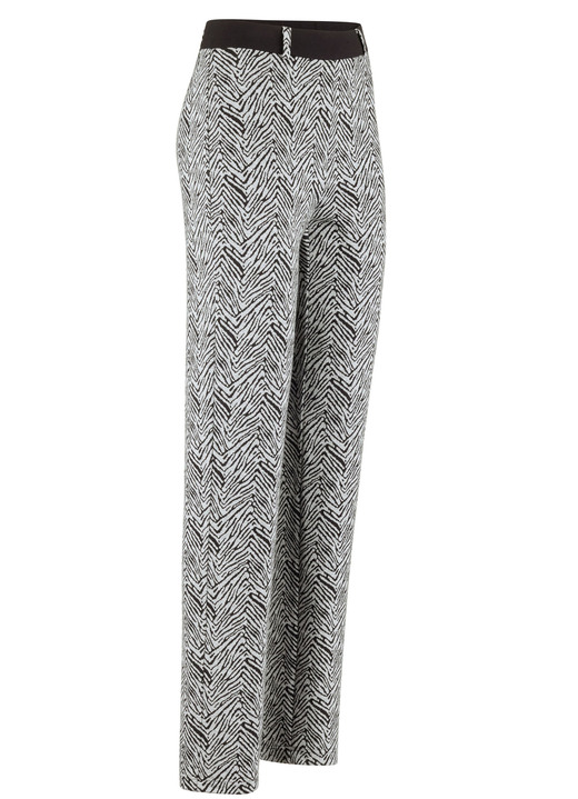 Hosen in Schlupfform - Hose in angesagter Tierfell-Dessinierung, in Größe 017 bis 052, in Farbe GRAU-SCHWARZ Ansicht 1