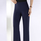 Hosen in Schlupfform - Jerseyhose mit ausgestellter Fußweite – Farbe MARINE – Ansicht 3 Hosen in Schlupfform - Jerseyhose mit ausgestellter Fußweite, in Größe 018 bis 092, in Farbe COGNAC – Farbe MARINE – Ansicht 3