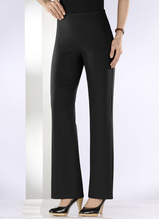 Hosen in Schlupfform - Jerseyhose mit ausgestellter Fußweite, in Größe 018 bis 092, in Farbe SCHWARZ Ansicht 3