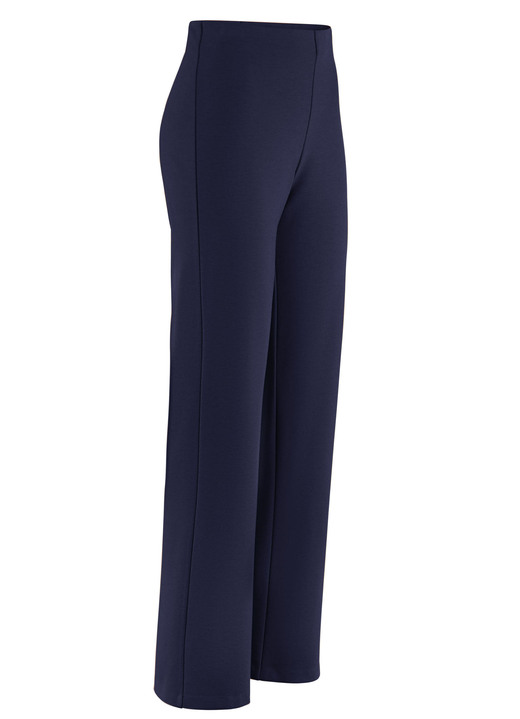 Hosen in Schlupfform - Jerseyhose mit ausgestellter Fußweite, in Größe 018 bis 092, in Farbe MARINE Ansicht 1