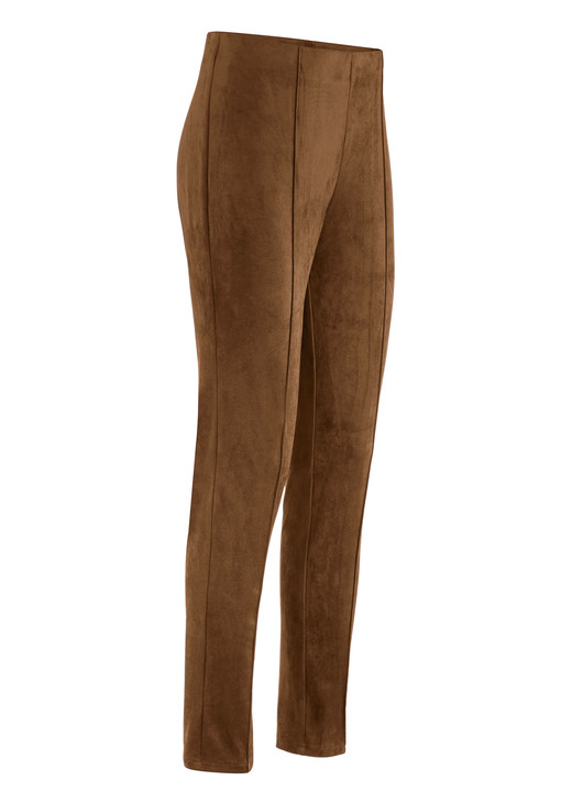 Hosen - Hose in Wildleder-Optik, in Größe 017 bis 052, in Farbe COGNAC Ansicht 1