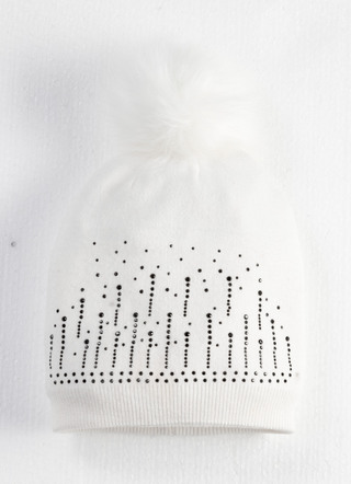 Stilvolle Damen-Mütze mit Glitzersteinchen
