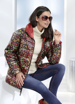 Funktions-Wendejacke mit raffbarem Kragen