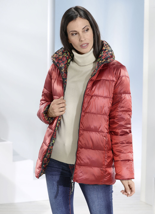 - Funktions-Wendejacke mit raffbarem Kragen, in Größe 034 bis 052, in Farbe SCHWARZ-BUNT Ansicht 3