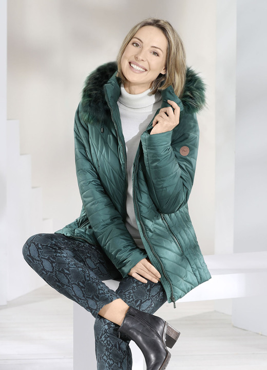 Winterjacken - Jacke mit abnehmbarer Kapuze, in Größe 036 bis 052, in Farbe STAHLBLAU Ansicht 2