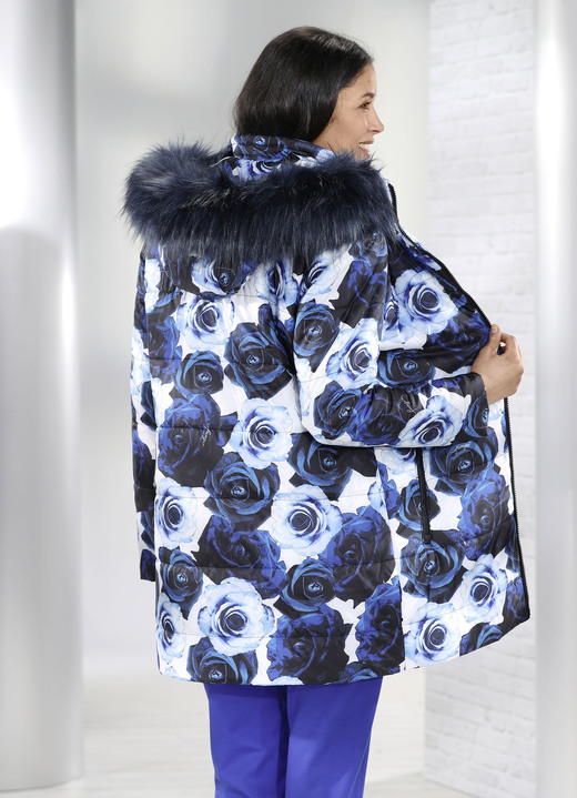 - Jacke mit dekorativem Rosendessin, in Größe 036 bis 054, in Farbe WEISS-ROYALBLAU Ansicht 3