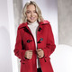 Wolljacken - Jacke mit Knebelverschlüssen – Farbe KIRSCHROT – Ansicht 2 Wolljacken - Jacke mit Knebelverschlüssen, in Größe 036 bis 052, in Farbe SCHWARZ – Farbe KIRSCHROT – Ansicht 2