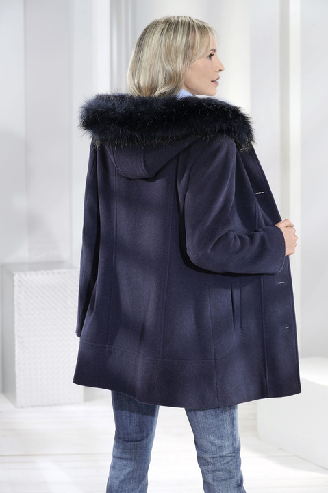 Wolljacken - Jacke mit fester Kapuze, in Größe 036 bis 054, in Farbe NAVY Ansicht 2