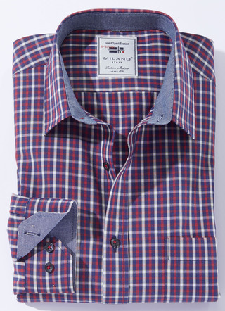 Kariertes "Milano Italy"-Hemd in 4 Farben