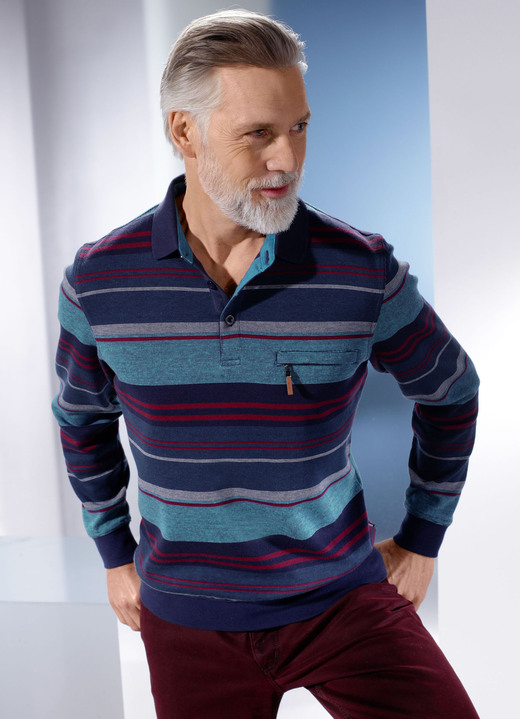 Sweatshirts - Sweatshirt von „Hajo“, in Größe 046 bis 062, in Farbe MARINE-PETROL-ROT