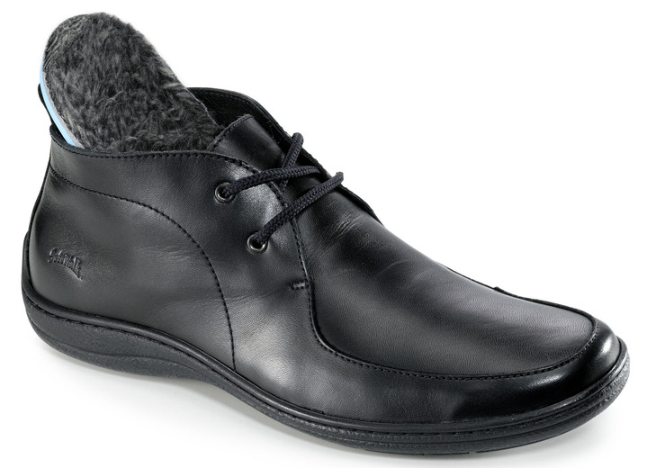 Herrenschuhe - Schnür-Bootie mit Wechselfußbett, in Größe 040 bis 046, in Farbe SCHWARZ Ansicht 2