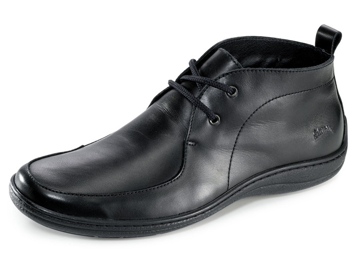 Herrenschuhe - Schnür-Bootie mit Wechselfußbett, in Größe 040 bis 046, in Farbe SCHWARZ Ansicht 1
