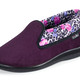 Hausschuhe - Hausschuh mit anatomisch geformten Fußbett – Farbe AUBERGINE-BUNT Hausschuhe - Hausschuh mit anatomisch geformten Fußbett, in Größe 036 bis 042, in Farbe AUBERGINE-BUNT