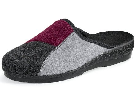 Klassische Damen-Hausschuhe, Weite H, im Textil-Materialmix