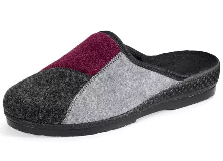 Klassische Damen-Hausschuhe, Weite H, im Textil-Materialmix