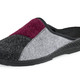 Hausschuhe - Klassische Damen-Hausschuhe, Weite H, im Textil-Materialmix – Farbe GRAU-BORDEAUX Hausschuhe - Klassische Damen-Hausschuhe, Weite H, im Textil-Materialmix, in Größe 036 bis 042, in Farbe GRAU-BORDEAUX
