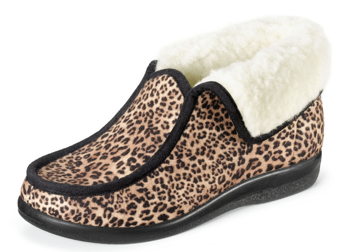 Hausschuhe - Warme Damen-Hausschuhe, Weite H, mit Wolle Ansicht 2 Hausschuhe - Warme Damen-Hausschuhe, Weite H, mit Wolle, in Größe 036 bis 042, in Farbe BORDEAUX Ansicht 2