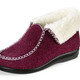 Hausschuhe - Warme Damen-Hausschuhe, Weite H, mit Wolle, in Größe 036 bis 042, in Farbe BORDEAUX