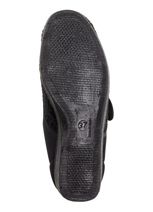 Hausschuhe - Laurina, klassische Damen-Klettschuhe, mit elastischem Samt, in Größe 036 bis 042, in Farbe BORDEAUX Ansicht 11