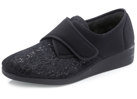 Laurina, klassische Damen-Klettschuhe, mit elastischem Samt
