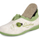 - Laurina Filz-Hausschuh mit fantasievoller Stickerei, in Größe 036 bis 042, in Farbe ECRU-GRÜN – Farbe ECRU-GRÜN – Ansicht 2