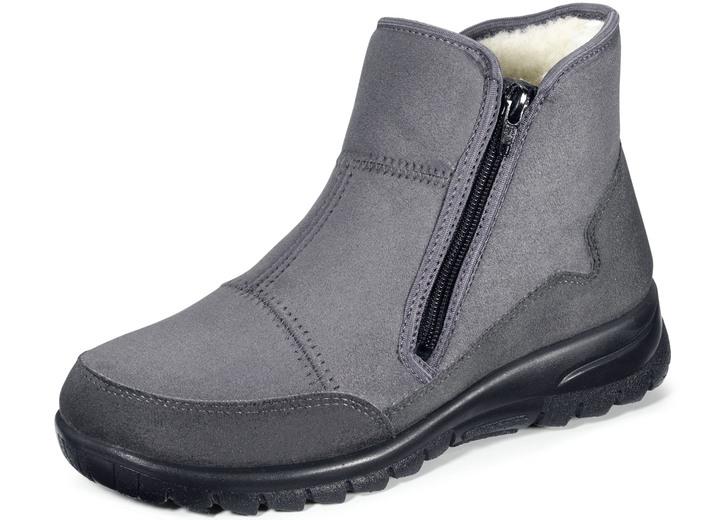 - Laurina Haus-Stiefelette mit seitlichem Reißverschluss, in Größe 036 bis 042, in Farbe GRAU