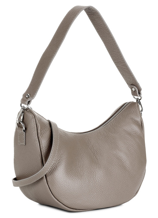 - Laurina Tasche aus genarbtem Kalbleder, in Farbe TAUPE