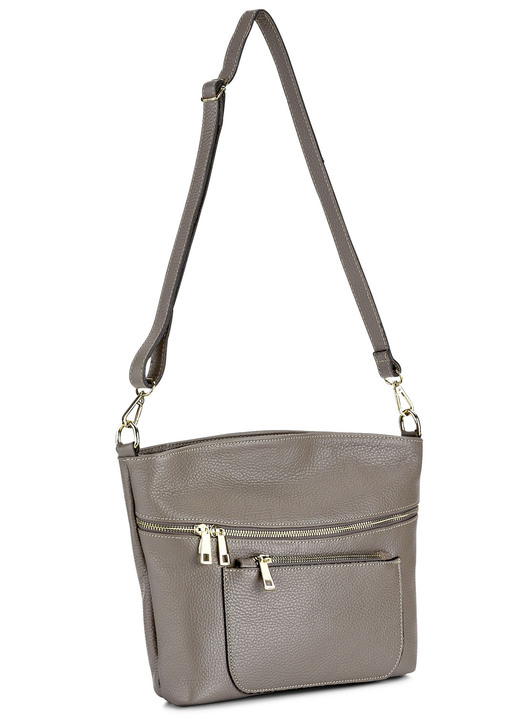 - Laurina Tasche aus genarbtem Kalbleder, in Farbe TAUPE