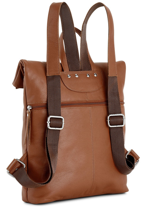 Taschen - Laurina, Rucksack, Damen, mit zwei verstellbaren Umhängeriemen, in Farbe COGNAC Ansicht 3