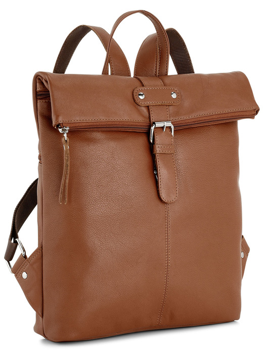 Taschen - Laurina Rucksack aus Rind-Nappaleder, in Farbe COGNAC Ansicht 1