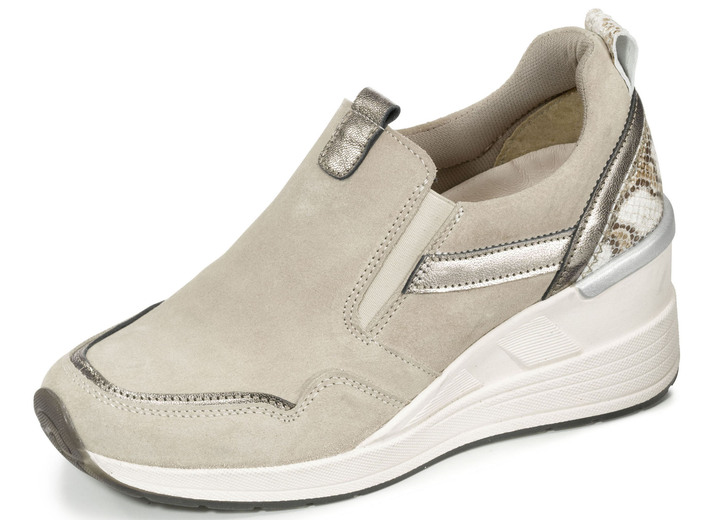 - Slipper aus Rind-Veloursleder, in Größe 036 bis 042, in Farbe BEIGE Ansicht 1